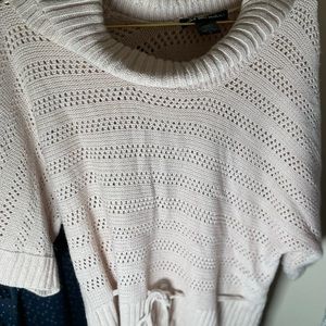 Women’s United States sweaters large short sleeve sweater with Ty belt- pink